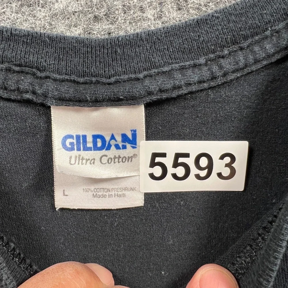 Gildan Ultra Cotton Velocette Motorcycle World Record Graphic T-Shirt Black L